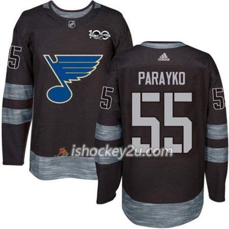 Mænd NHL St. Louis Blues Trøje Colton Parayko 55 1917-2017 100th Anniversary Adidas Sort Authentic